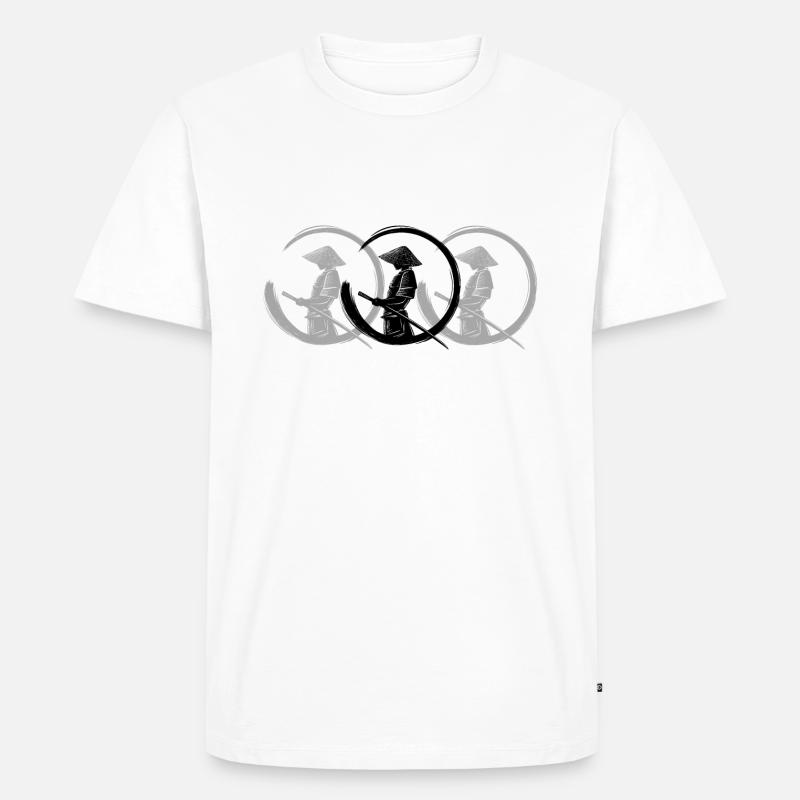 Samurai Kämpfer Schwert Geschenk Idee - Männer Premium Bio T-Shirt - Weiß