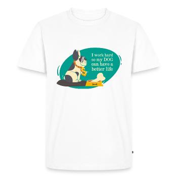 chien - T-shirt Premium bio Homme - blanc - Devant - Nico (187cm)