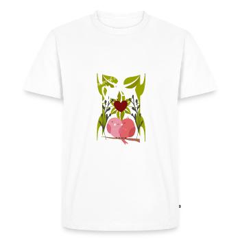 Dream of great love - bird motif - Men's Premium Organic T-Shirt - white - Front - Nico (187cm)