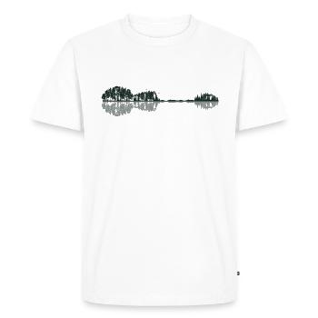 Guitar Forest Trees Nature Lake Reflection - Men's Premium Organic T-Shirt - white - Front - Nico (187cm)