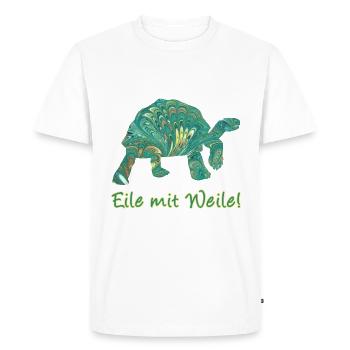 Tortue E 71 - T-shirt Premium bio Homme - blanc - Devant - Nico (187cm)