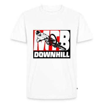 Downhill - MTB - Mountain biker - Men's Premium Organic T-Shirt - white - Front - Nico (187cm)