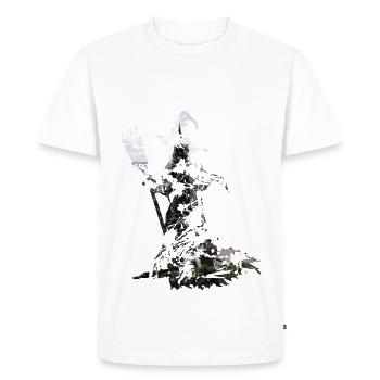 Sorcière avec un balai | Grunge Silhouette - T-shirt Premium bio Homme - blanc - Devant - Nico (187cm)