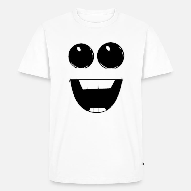Lachendes Gesicht - Männer Premium Bio T-Shirt - Weiß