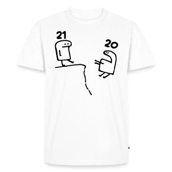 21 ans - Cadeau 21e Anniversaire Amusant 21 ans - T-shirt Premium bio Homme - blanc - Devant - Nico (187cm)