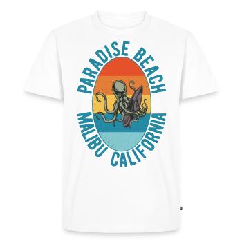 Octopus malibu surf - T-shirt Premium bio Homme - blanc - Devant - Nico (187cm)