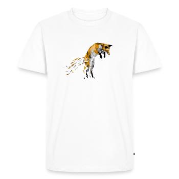 Fox Polygon Watercolor - Men's Premium Organic T-Shirt - white - Front - Nico (187cm)