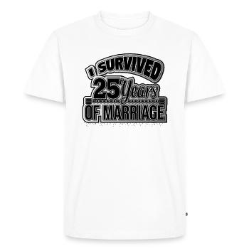 25 ans ont survécu! mariage d'argent - T-shirt Premium bio Homme - blanc - Devant - Nico (187cm)