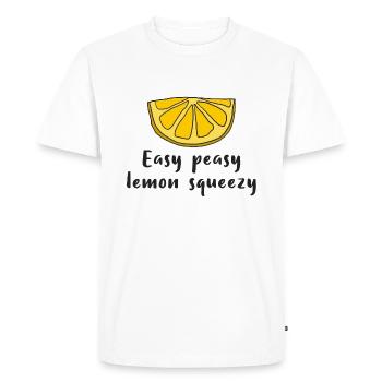 Lemon Lemon Easy peasy lemon squeezy - T-shirt Premium bio Homme - blanc - Devant - Nico (187cm)