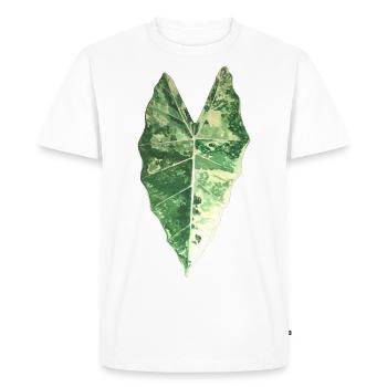 Feuille d'Alocasia Frydek - T-shirt Premium bio Homme - blanc - Devant - Nico (187cm)