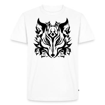 Wolf / Fox Face - Men's Premium Organic T-Shirt - white - Front - Nico (187cm)