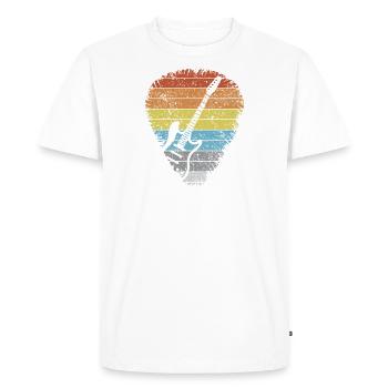 Guitare cadeau guitariste rétro plectre - T-shirt Premium bio Homme - blanc - Devant - Nico (187cm)