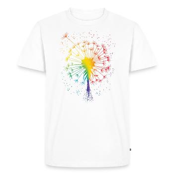 PustFlower Tattoo Dandelion Rainbow Dandelion - Men's Premium Organic T-Shirt - white - Front - Nico (187cm)