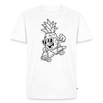 Pineapple on skateboard for painting painting - Men's Premium Organic T-Shirt - white - Front - Nico (187cm)