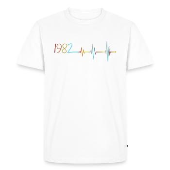 Heartbeat Retro Birthday Vintage 1982 Vintage - Men's Premium Organic T-Shirt - white - Front - Nico (187cm)
