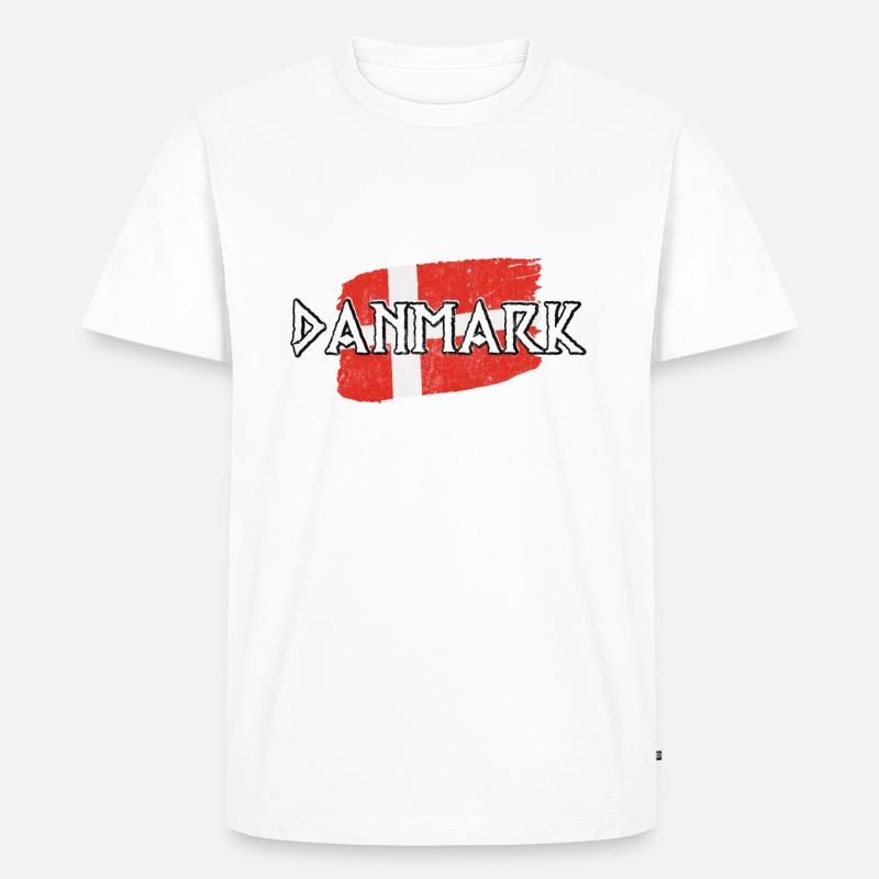 Danmark Danemark Drapeau - T-shirt Premium bio Homme - blanc