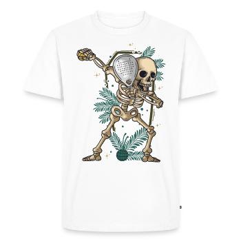 Raquette de Padel Halloween Padel Dabbing Skeleton - T-shirt Premium bio Homme - blanc - Devant - Nico (187cm)
