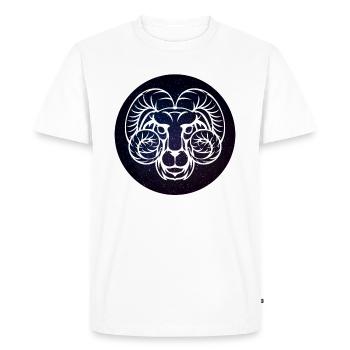 Signe du zodiaque Bélier - T-shirt Premium bio Homme - blanc - Devant - Nico (187cm)