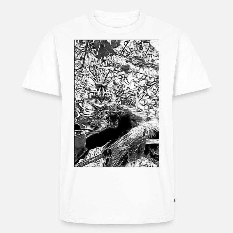 chat dans l arbre - T-shirt Premium bio Homme - blanc