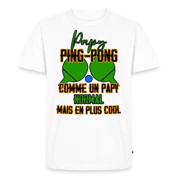 Papy Pongiste Comme Un Papy Normal Plus Cool - T-shirt Premium bio Homme - blanc - Devant - Nico (187cm)