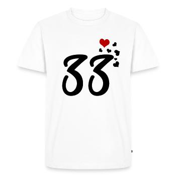 33 hearts 33rd birthday anniversary - Men's Premium Organic T-Shirt - white - Front - Nico (187cm)