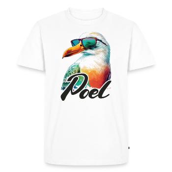 Poel holiday cool mouette colorée avec des lunettes de soleil - T-shirt Premium bio Homme - blanc - Devant - Nico (187cm)
