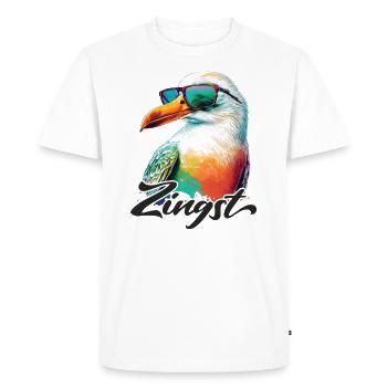 Zingst vacances mouette colorée fraîche avec des lunettes de soleil - T-shirt Premium bio Homme - blanc - Devant - Nico (187cm)