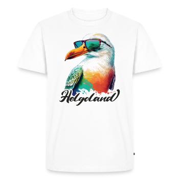 Heligoland holiday cool colorful seagull with sunglasses - Men's Premium Organic T-Shirt - white - Front - Nico (187cm)