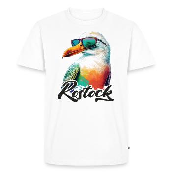 Rostock vacances mouette colorée fraîche avec des lunettes de soleil - T-shirt Premium bio Homme - blanc - Devant - Nico (187cm)