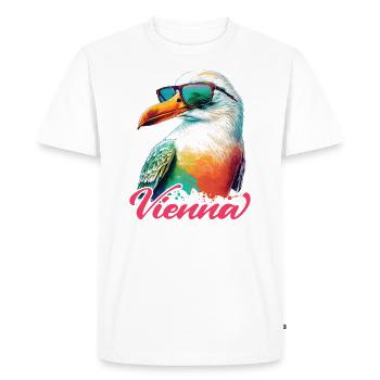 Vienne Autriche vacances Mouette avec lunettes de soleil - T-shirt Premium bio Homme - blanc - Devant - Nico (187cm)