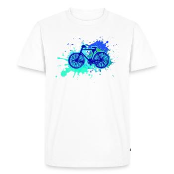 Bicycle,painting, illustration, watercolor,colorful - Men's Premium Organic T-Shirt - white - Front - Nico (187cm)