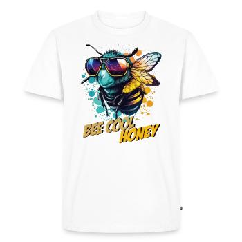 Graffiti bumblebee with sunglasses Bee Cool Honey - Men's Premium Organic T-Shirt - white - Front - Nico (187cm)