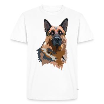 Portrait German Shepherd - Men's Premium Organic T-Shirt - white - Front - Nico (187cm)