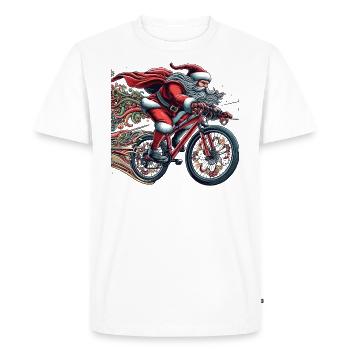 Père Noël Vélo de descente Noël - T-shirt Premium bio Homme - blanc - Devant - Nico (187cm)