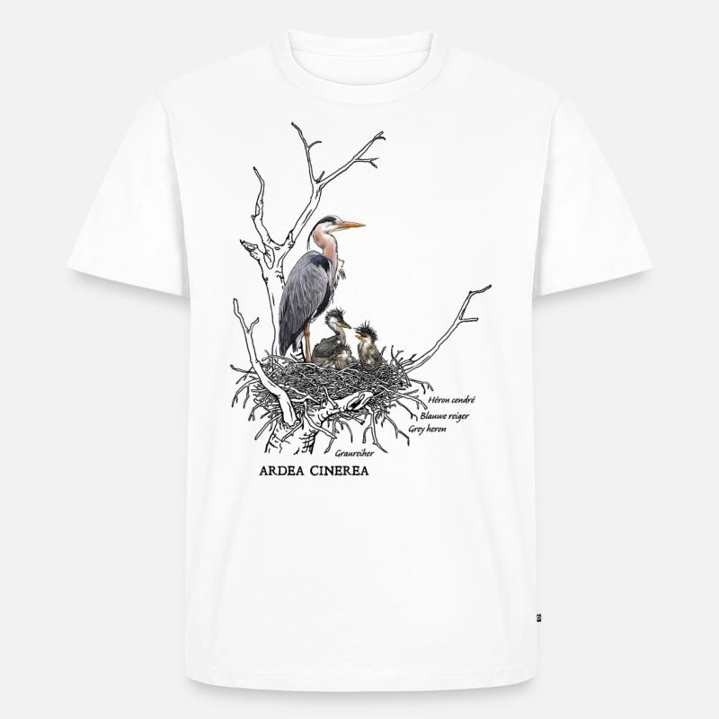Graureiher - Männer Premium Bio T-Shirt - Weiß