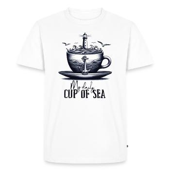 Ma tasse de mer quotidienne - T-shirt Premium bio Homme - blanc - Devant - Nico (187cm)