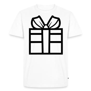 Boite icon de cadeau - T-shirt Premium bio Homme - blanc - Devant - Nico (187cm)