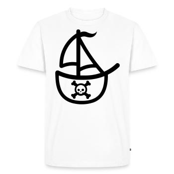 Bateau pirate - T-shirt Premium bio Homme - blanc - Devant - Nico (187cm)