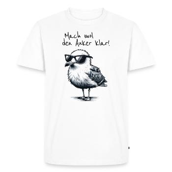 Mach mol den Anker klar Coole Seemöwe Spruch - T-shirt Premium bio Homme - blanc - Devant - Nico (187cm)
