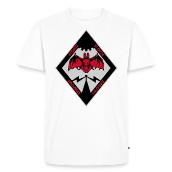 Atomic Utopia - Bat Rhombus - Men's Premium Organic T-Shirt - white - Front - Nico (187cm)