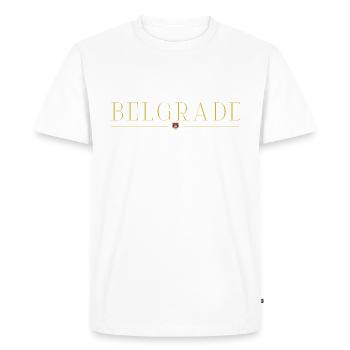 Belgrade, Serbia Style Design T-Shirt - Men's Premium Organic T-Shirt - white - Front - Nico (187cm)