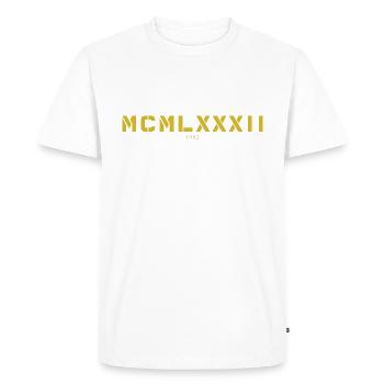 Chiffres romains année de naissance Fabriqué en 1982 - T-shirt Premium bio Homme - blanc - Devant - Nico (187cm)
