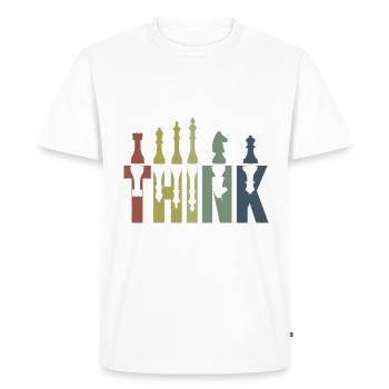 Think Chess King - Men's Premium Organic T-Shirt - white - Front - Nico (187cm)
