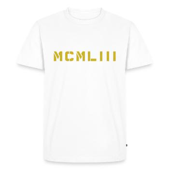 Chiffre romain année de naissance Fabriqué en 1953 - T-shirt Premium bio Homme - blanc - Devant - Nico (187cm)