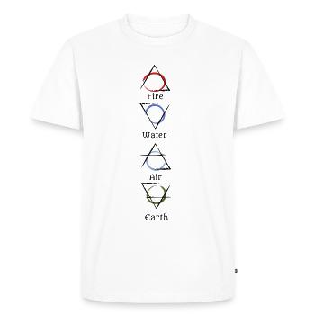 Elements - fire water earth air - Men's Premium Organic T-Shirt - white - Front - Nico (187cm)