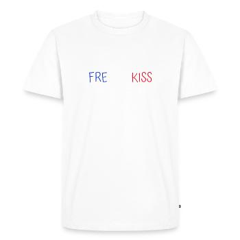 french kiss - T-shirt Premium bio Homme - blanc - Devant - Nico (187cm)