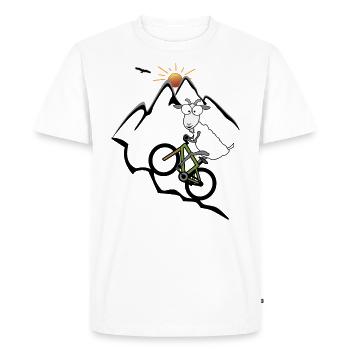VTT chèvre de montagne - T-shirt Premium bio Homme - blanc - Devant - Nico (187cm)