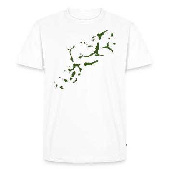 Khaki Background - PIXEL Ornament CAMOUFLAGE - Men's Premium Organic T-Shirt - white - Front - Nico (187cm)