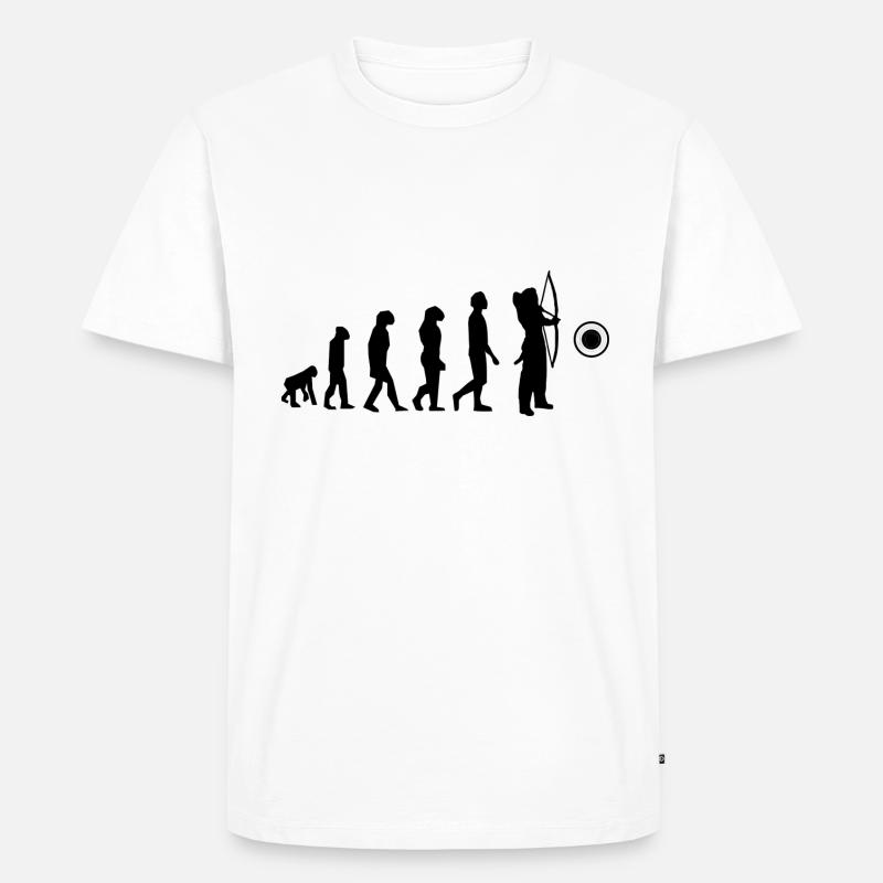 Evolution des Bogenschießens - Männer Premium Bio T-Shirt - Weiß