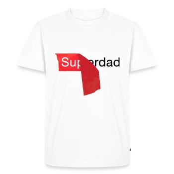 Superpapa Papa Père - T-shirt Premium bio Homme - blanc - Devant - Nico (187cm)